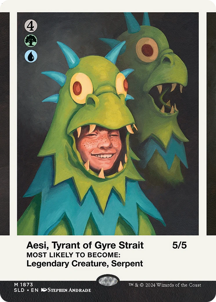 Aesi, Tyrant of Gyre Strait // Aesi, Tyrant of Gyre Strait (SLD-1873) - Secret Lair Drop (Borderless) Foil - Image 6