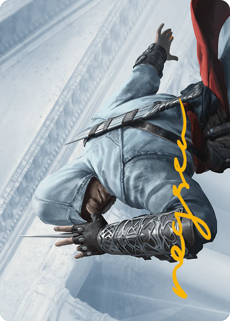 Altair Ibn-La'Ahad Art Card (Gold-Stamped Signature) (ASACR-015) - Assassin's Creed Art Series (Borderless) - Image 3