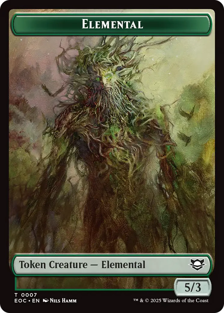 Beast (0006) // Elemental (0007) Double-Sided Token [Edge of Eternities Commander Tokens] - Image 2
