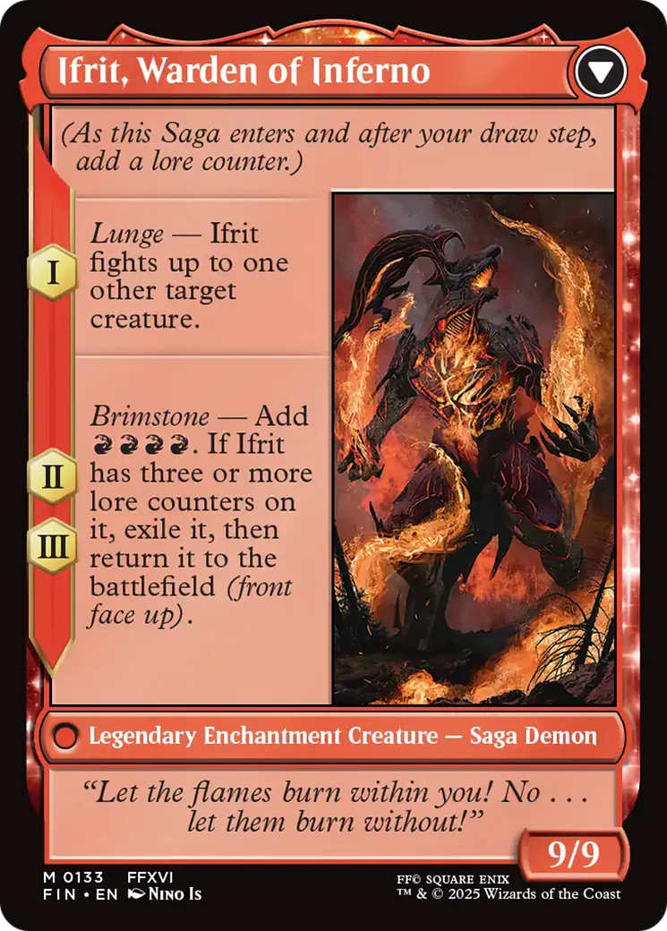 Clive, Ifrit's Dominant // Ifrit, Warden of Inferno (FIN-133) - FINAL FANTASY: (enchantment) Foil - Image 2