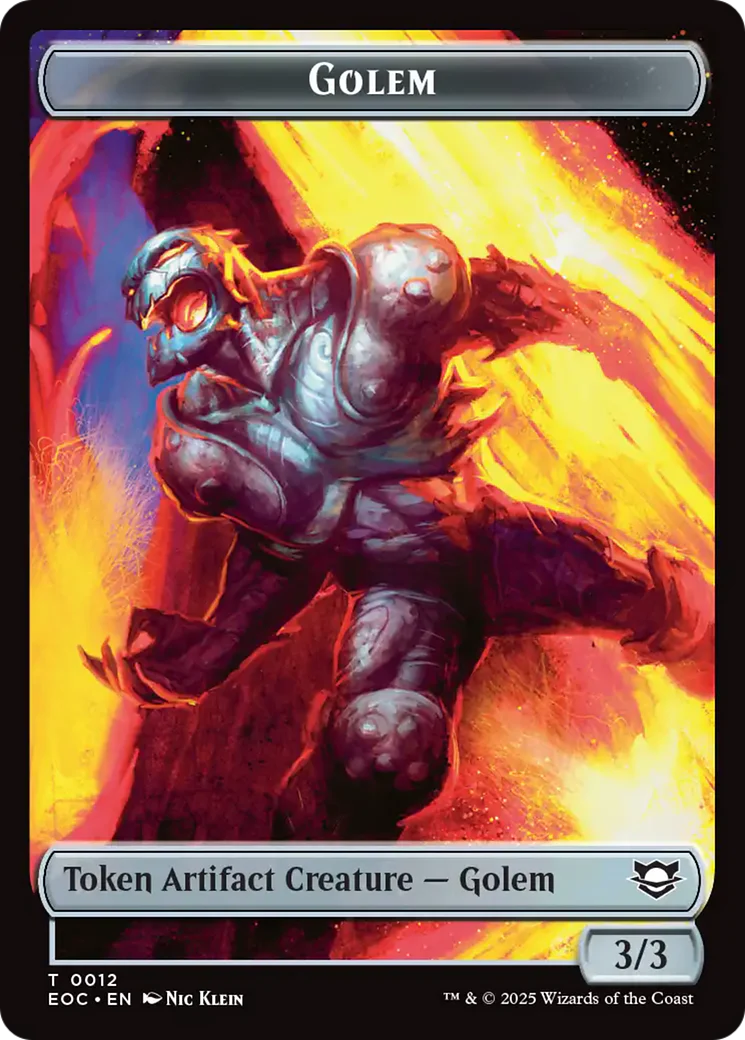 Copy // Golem (0012) Double-Sided Token [Edge of Eternities Commander Tokens] - Image 2