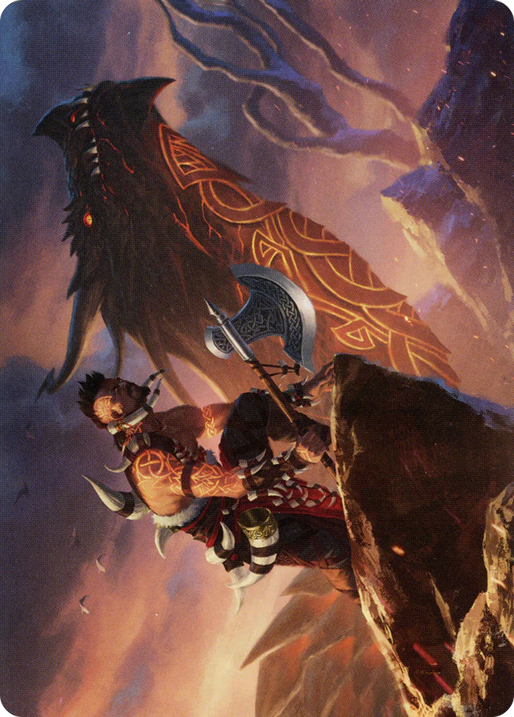Dragonkin Berserker // Dragonkin Berserker (ASKHM-032) - Art Series: Kaldheim (Borderless) Foil - Image 3