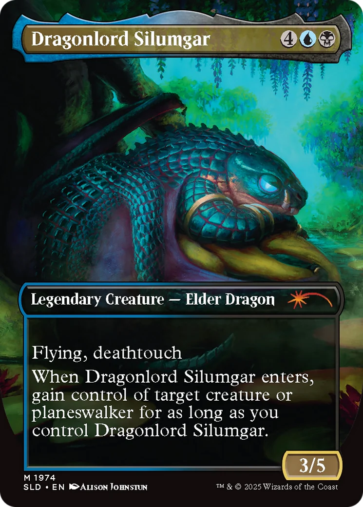 Dragonlord Silumgar // Dragonlord Silumgar (SLD-1974) - Secret Lair Drop (Borderless) Foil - Image 2