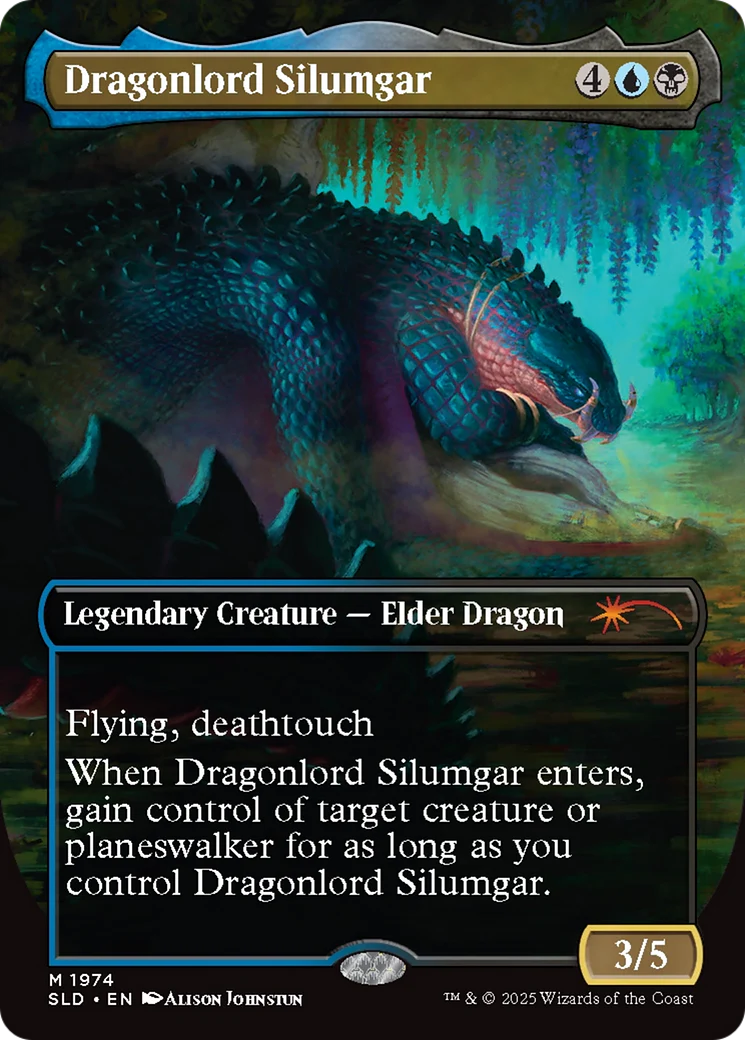 Dragonlord Silumgar // Dragonlord Silumgar (SLD-1974) - Secret Lair Drop (Borderless) Foil - Image 3