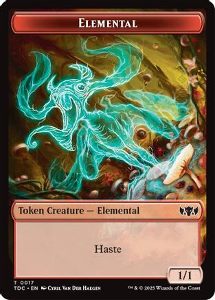 Elemental (0017) // Warrior Double-Sided Token [Tarkir: Dragonstorm Commander Tokens] - Image 4
