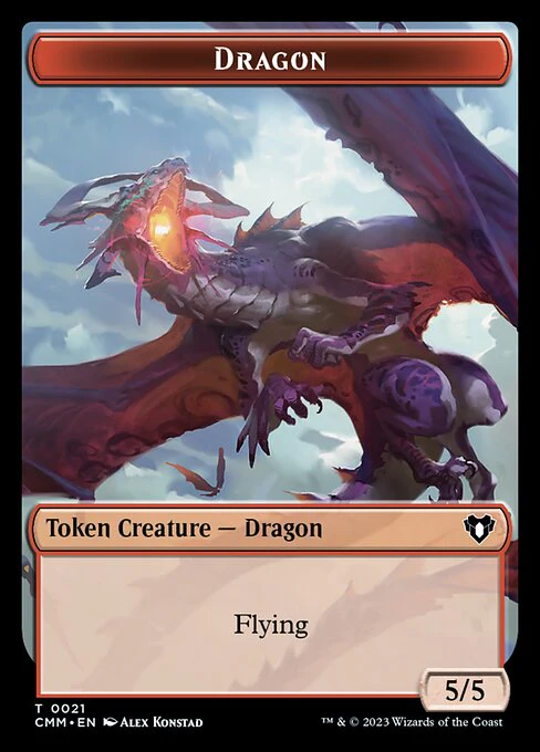 Elemental (0024) // Dragon (0021) Double-Sided Token [Commander Masters Tokens] - Image 2