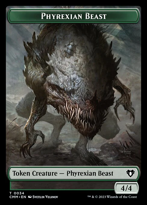 Elemental (0024) // Phyrexian Beast Double-Sided Token [Commander Masters Tokens] - Image 2