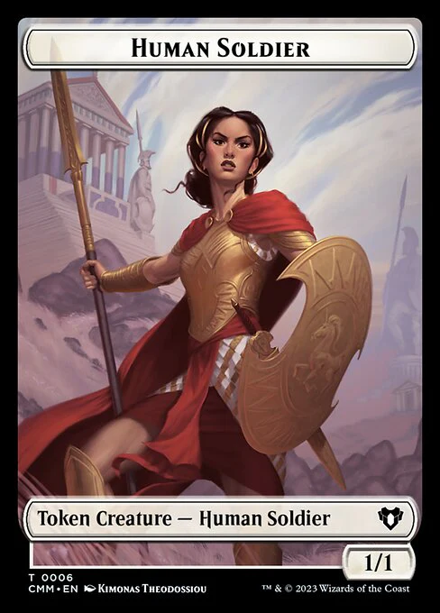 Elemental (0037) // Human Soldier Double-Sided Token [Commander Masters Tokens] - Image 2