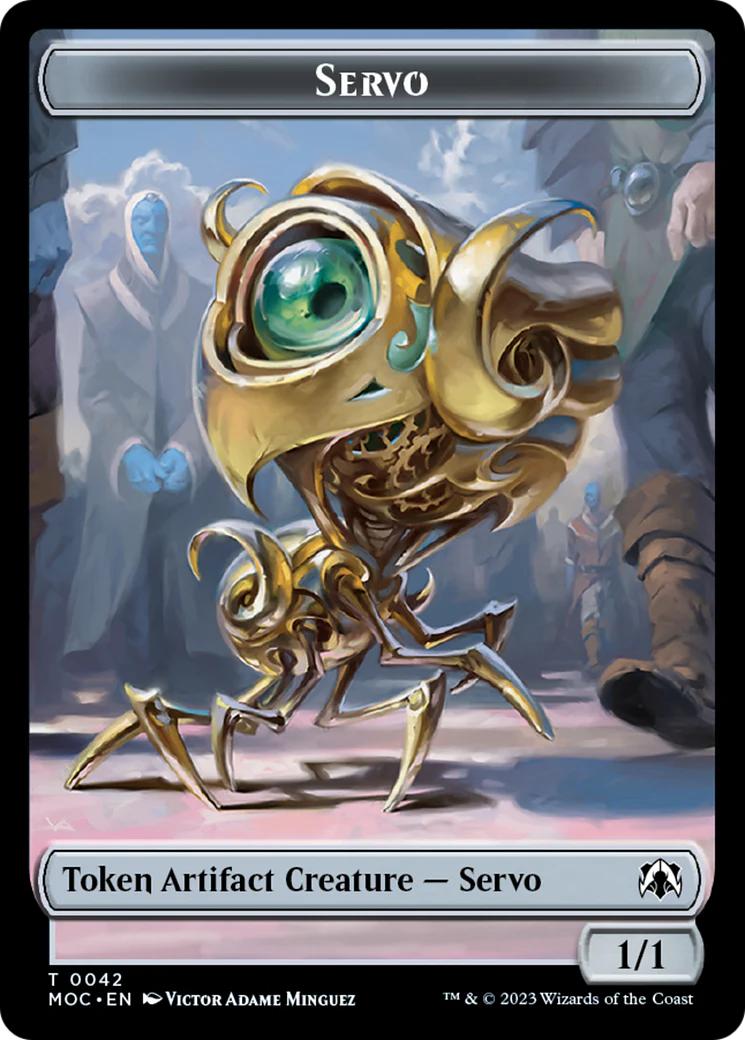 Feather // Servo Double-Sided Token [March of the Machine Commander Tokens] - Image 2