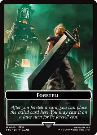 Foretell // Treasure Double-Sided Token (Surge Foil) [FINAL FANTASY Commander Tokens] - Image 3