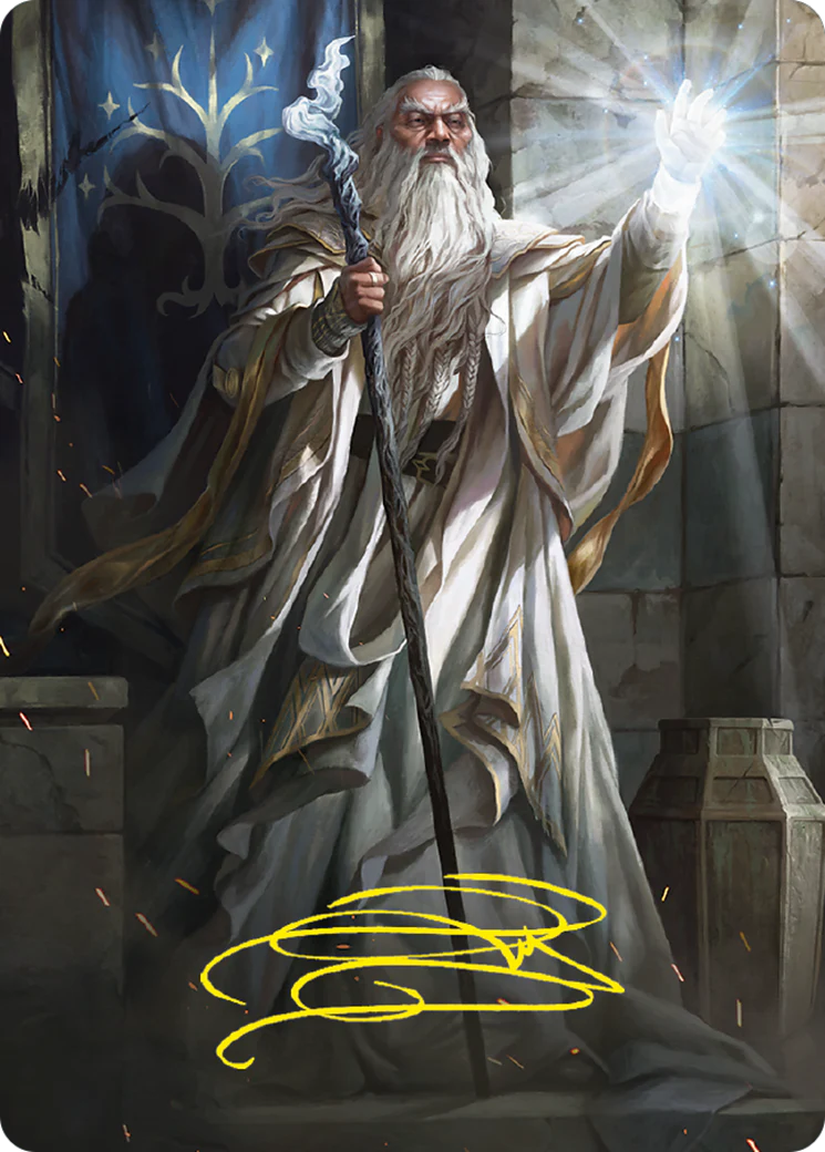 Gandalf the White Art Card (Gold-Stamped Signature) (ASLTR-003) - Tales of Middle-earth Art Series (Borderless) - Image 3