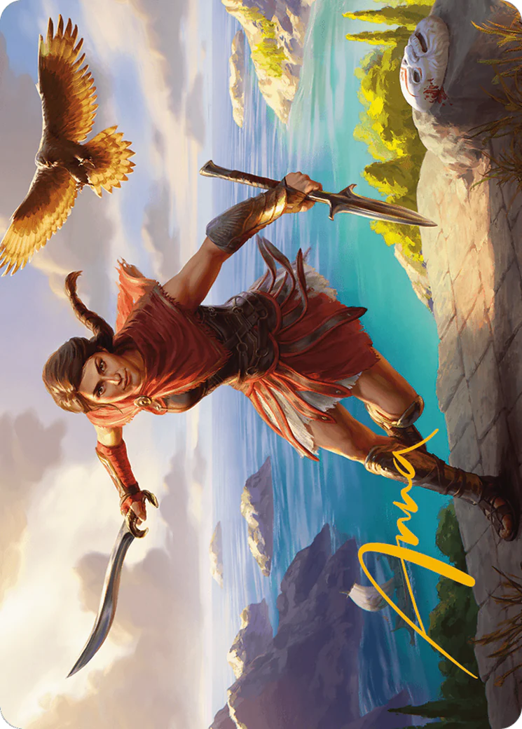 Kassandra, Eagle Bearer Art Card (Gold-Stamped Signature) (ASACR-006) - Assassin's Creed Art Series (Borderless) - Image 3