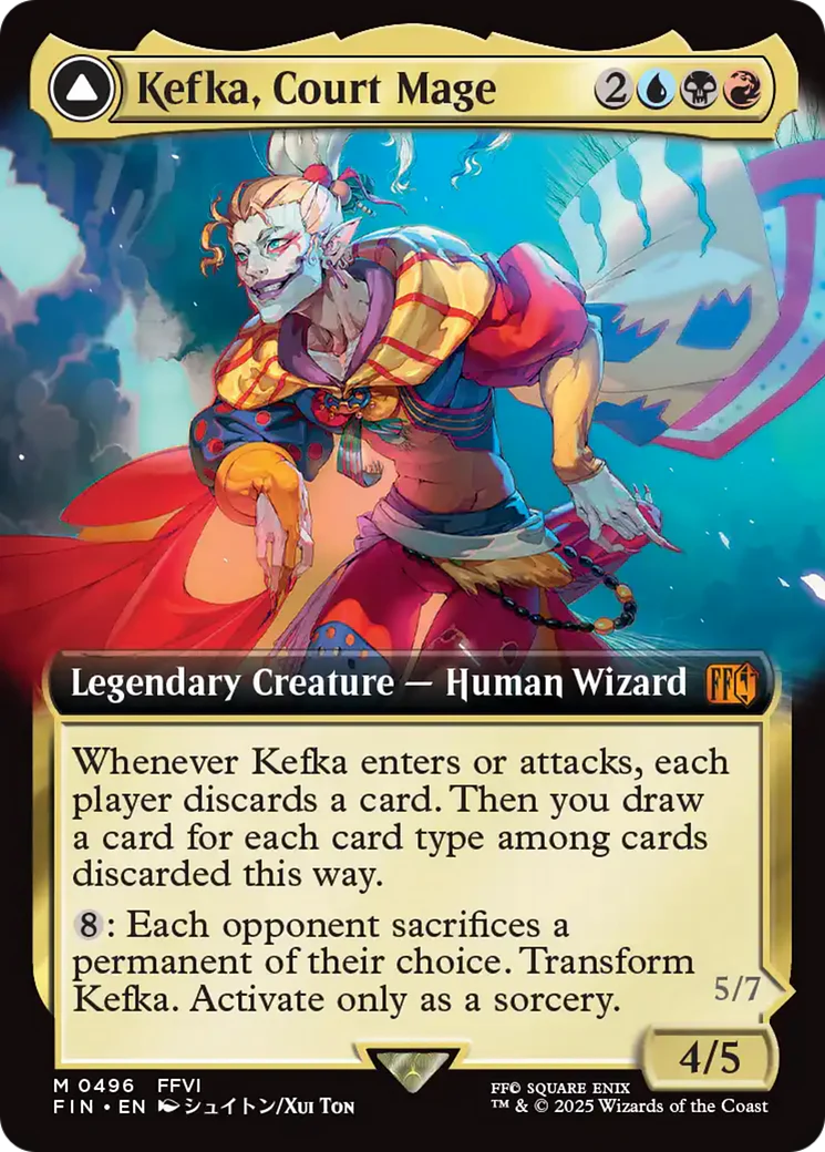 Kefka, Court Mage // Kefka, Ruler of Ruin (FIN-496) - FINAL FANTASY: (Extended Art) Foil - Image 3