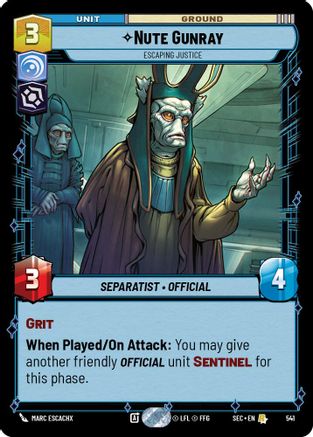 Nute Gunray - Escaping Justice (Foil) (541) - Secrets of Power Foil