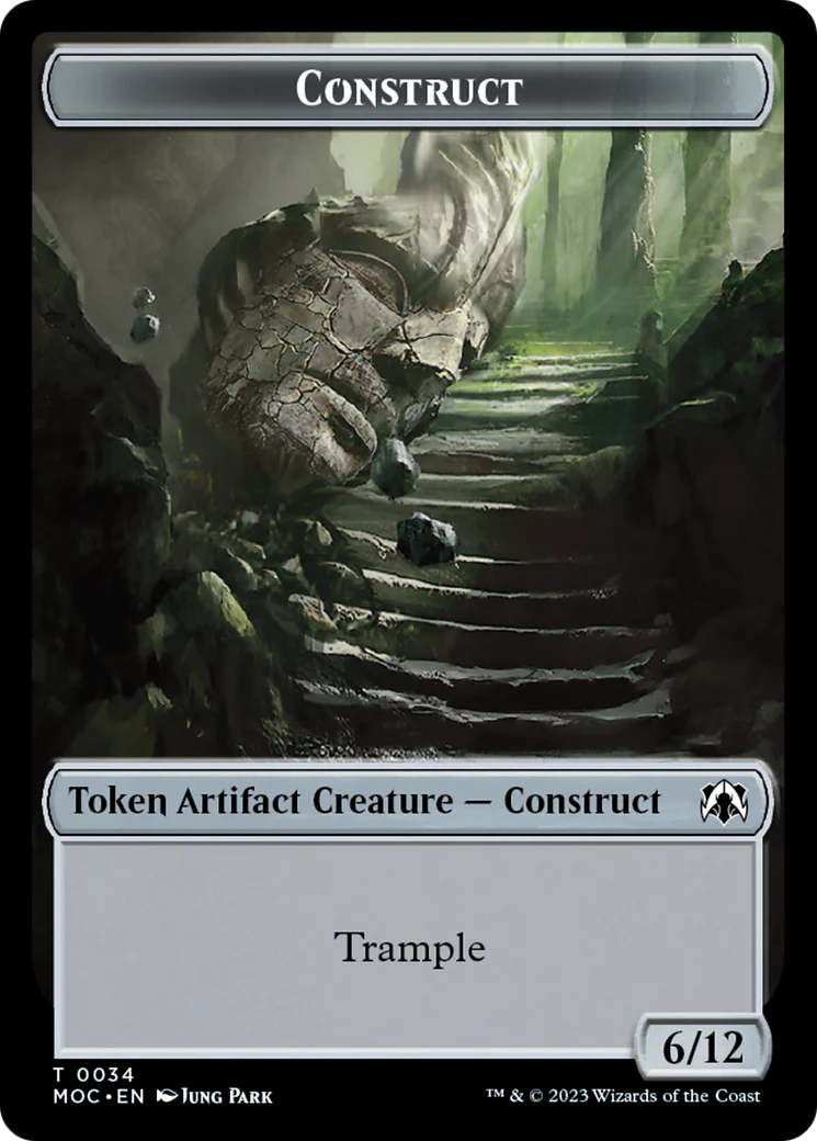 Phyrexian Golem // Construct Double-Sided Token [March of the Machine Commander Tokens] - Image 2