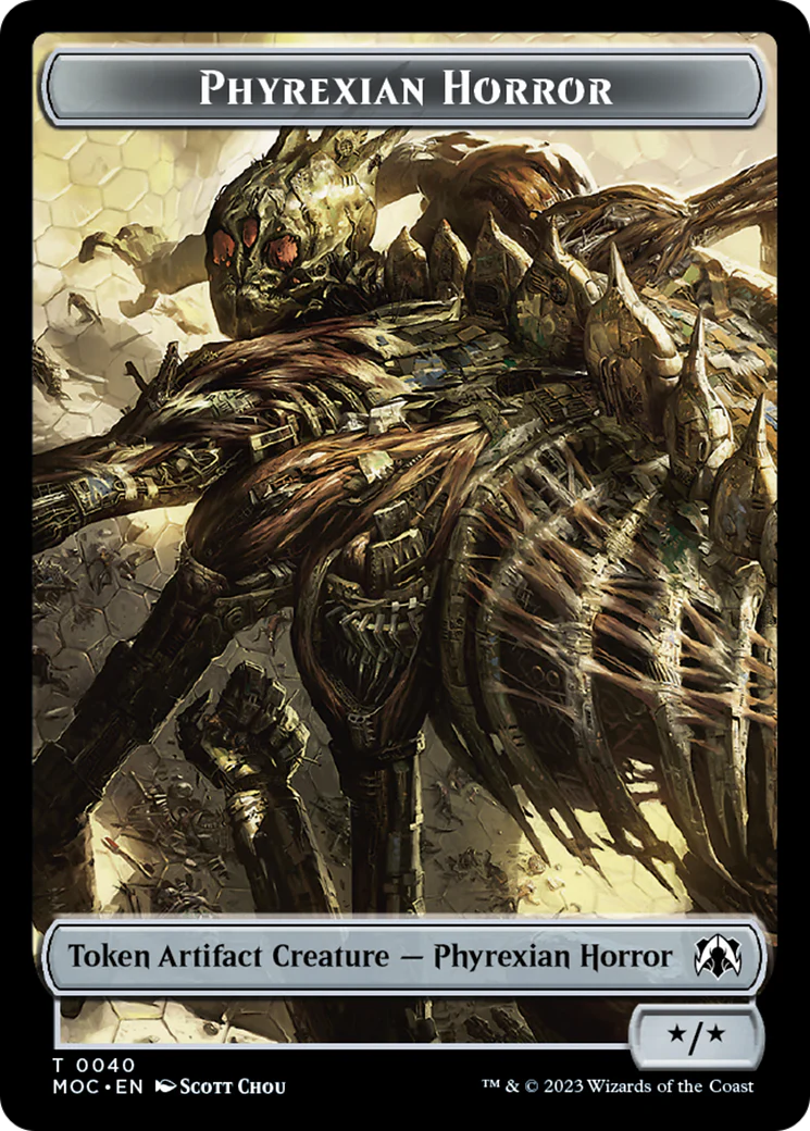 Phyrexian Golem // Phyrexian Horror Double-Sided Token [March of the Machine Commander Tokens] - Image 2