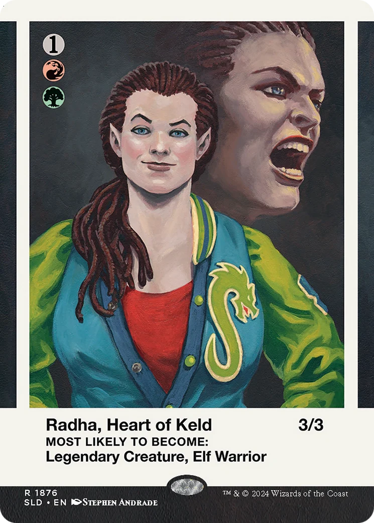 Radha, Heart of Keld // Radha, Heart of Keld (SLD-1876) - Secret Lair Drop (Borderless) Foil - Image 3