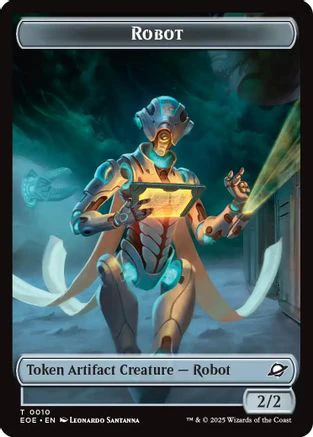 Robot // Emblem - Tezzeret, Cruel Captain Double-Sided Token [Edge of Eternities Tokens] - Image 3