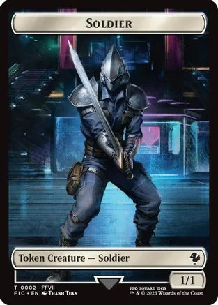 Soldier // Rebel Double-Sided Token (Surge Foil) [FINAL FANTASY Commander Tokens] - Image 3