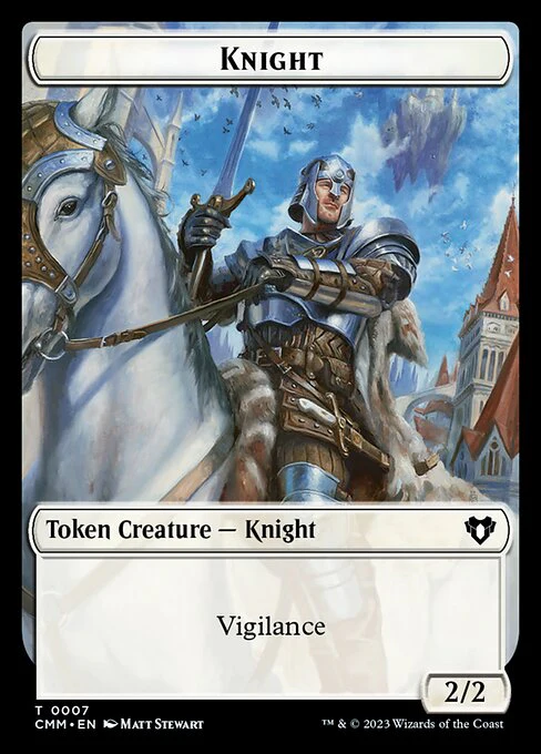 Spirit (0010) // Knight Double-Sided Token [Commander Masters Tokens] - Image 2