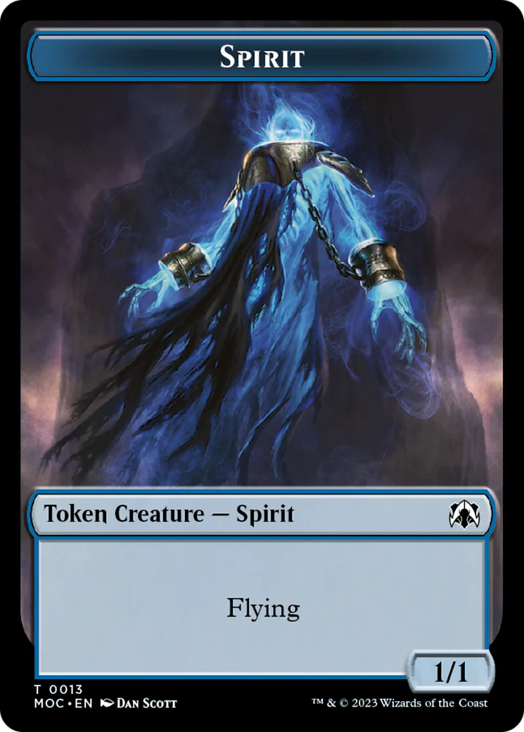 Spirit (9) // Spirit (13) Double-Sided Token [March of the Machine Commander Tokens] - Image 2