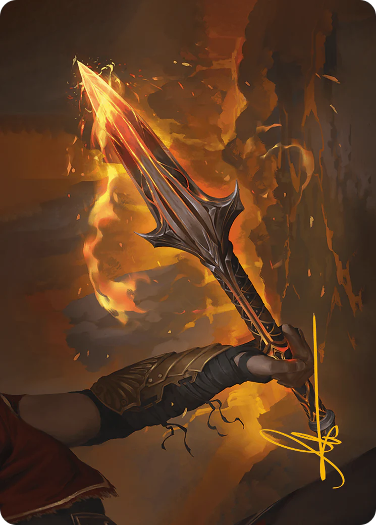 The Spear of Leonidas Art Card (Gold-Stamped Signature) (ASACR-004) - Assassin's Creed Art Series (Borderless) - Image 3