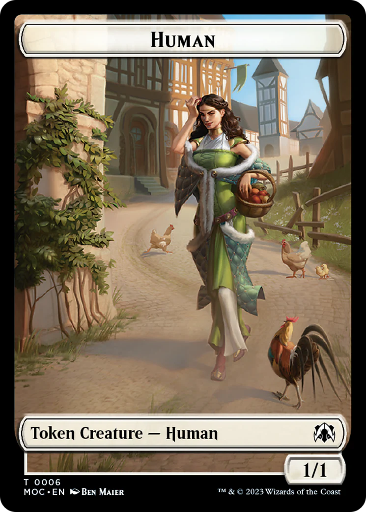 Zombie Knight // Human (6) Double-Sided Token [March of the Machine Commander Tokens] - Image 2